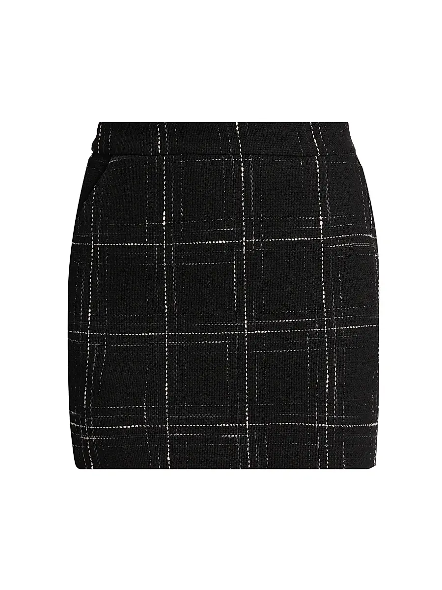 Generation Love Women's Kendra Windowpane Tweed Miniskirt - Black White | Image 1 Generation Love Women's Kendra Windowpane Tweed Miniskirt - Black White | Image 1