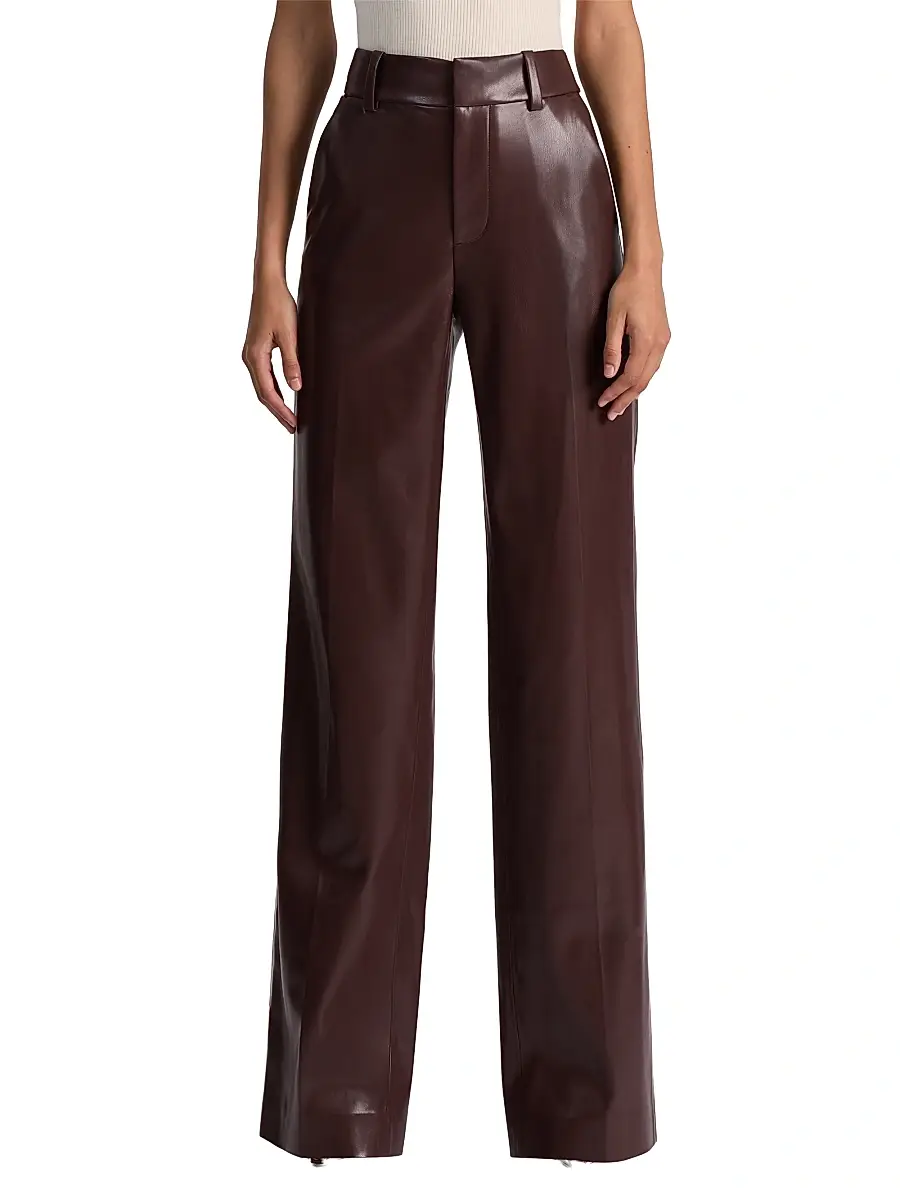 Alice + Olivia Women's Alexander Faux-Leather Straight-Leg Pants | Thumbnail 3 Alice + Olivia Women's Alexander Faux-Leather Straight-Leg Pants | Thumbnail 3