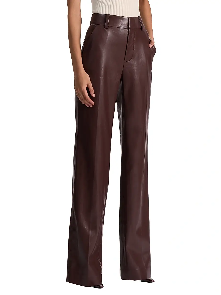 Alice + Olivia Women's Alexander Faux-Leather Straight-Leg Pants | Thumbnail 4 Alice + Olivia Women's Alexander Faux-Leather Straight-Leg Pants | Thumbnail 4