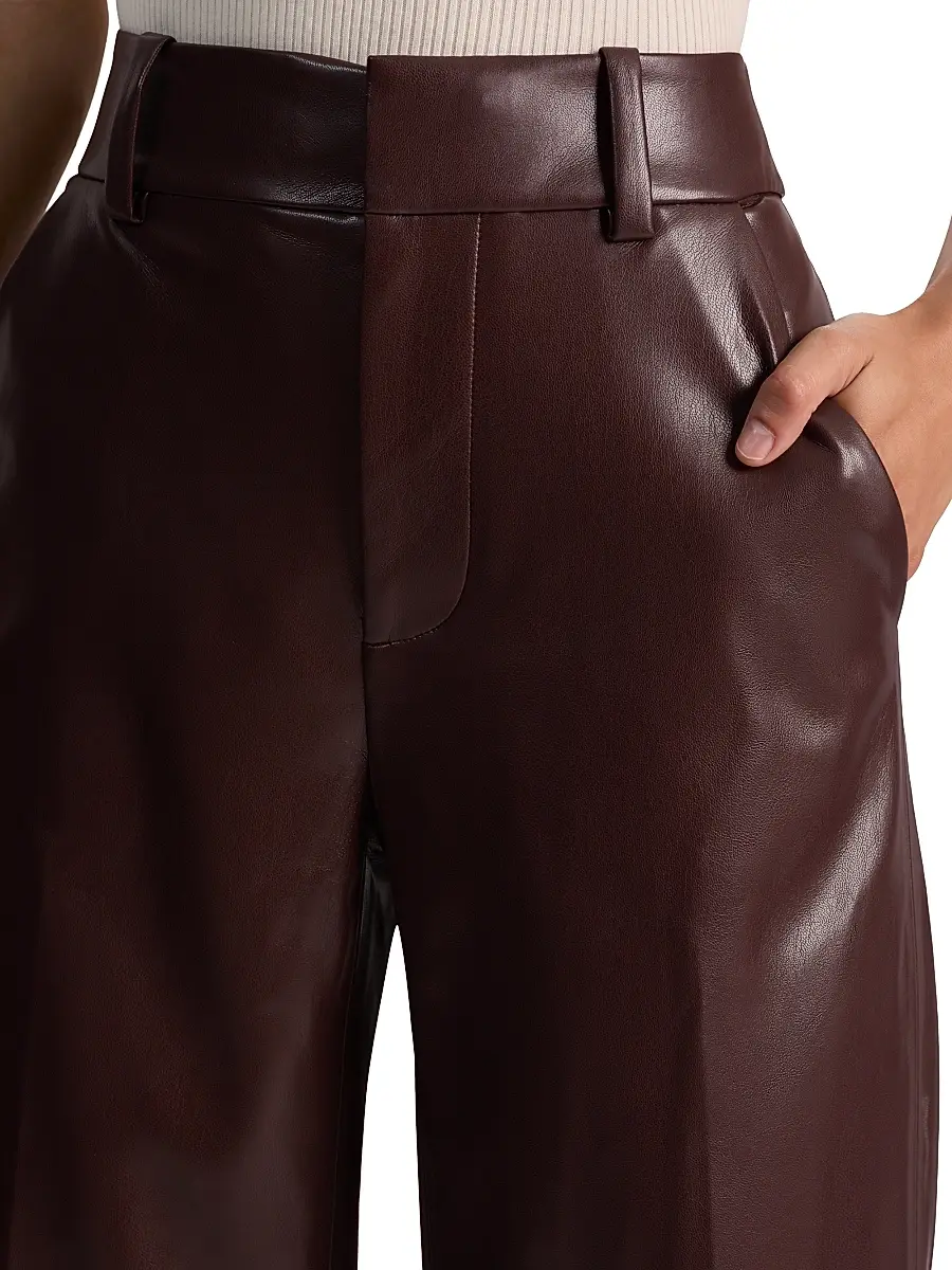 Alice + Olivia Women's Alexander Faux-Leather Straight-Leg Pants | Thumbnail 6 Alice + Olivia Women's Alexander Faux-Leather Straight-Leg Pants | Thumbnail 6