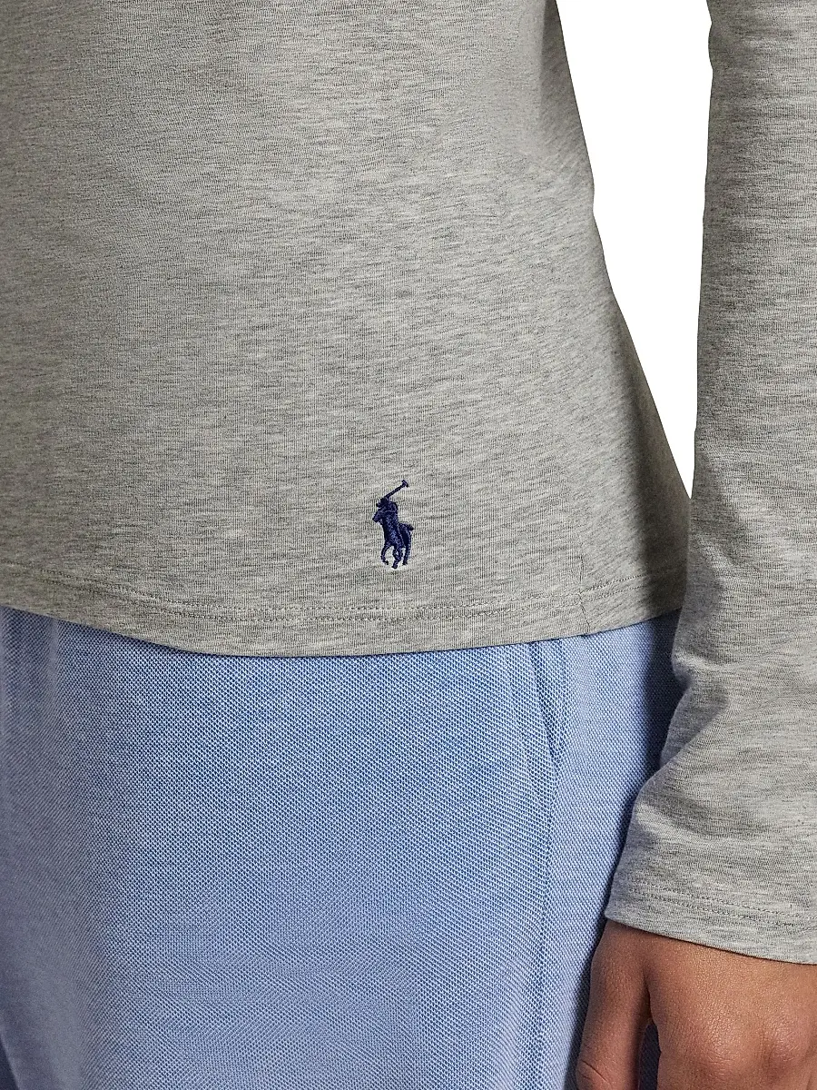 Polo Ralph Lauren Women's Base Layer Heathered Stretch-Cotton T-Shirt | Thumbnail 5 Polo Ralph Lauren Women's Base Layer Heathered Stretch-Cotton T-Shirt | Thumbnail 5