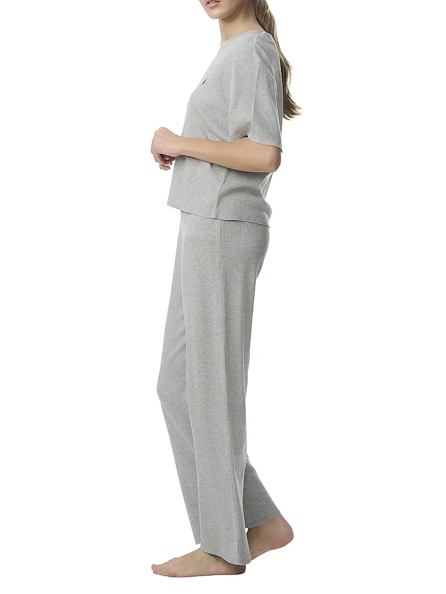 Polo Ralph Lauren Women's Heathered Waffle-Knit Pajamas | Thumbnail 3 Polo Ralph Lauren Women's Heathered Waffle-Knit Pajamas | Thumbnail 3