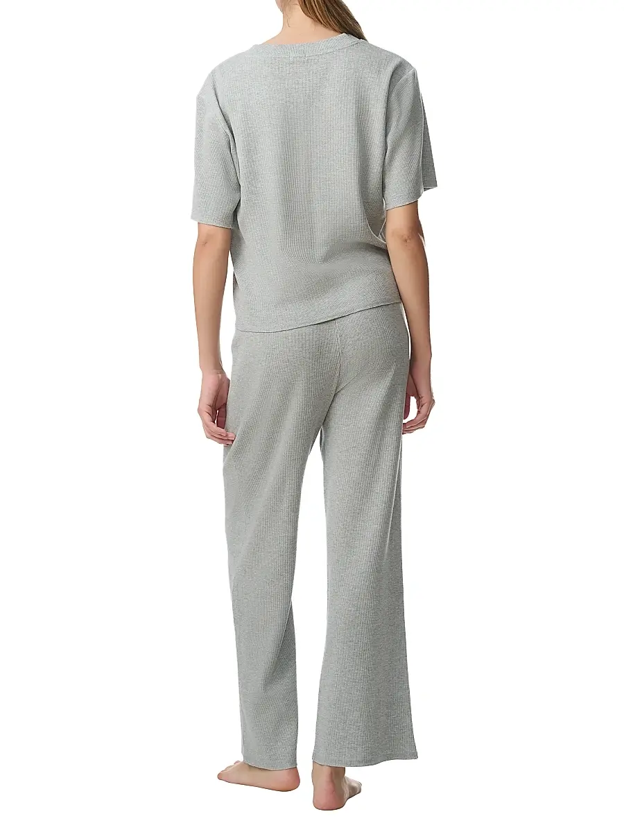Polo Ralph Lauren Women's Heathered Waffle-Knit Pajamas | Thumbnail 4 Polo Ralph Lauren Women's Heathered Waffle-Knit Pajamas | Thumbnail 4
