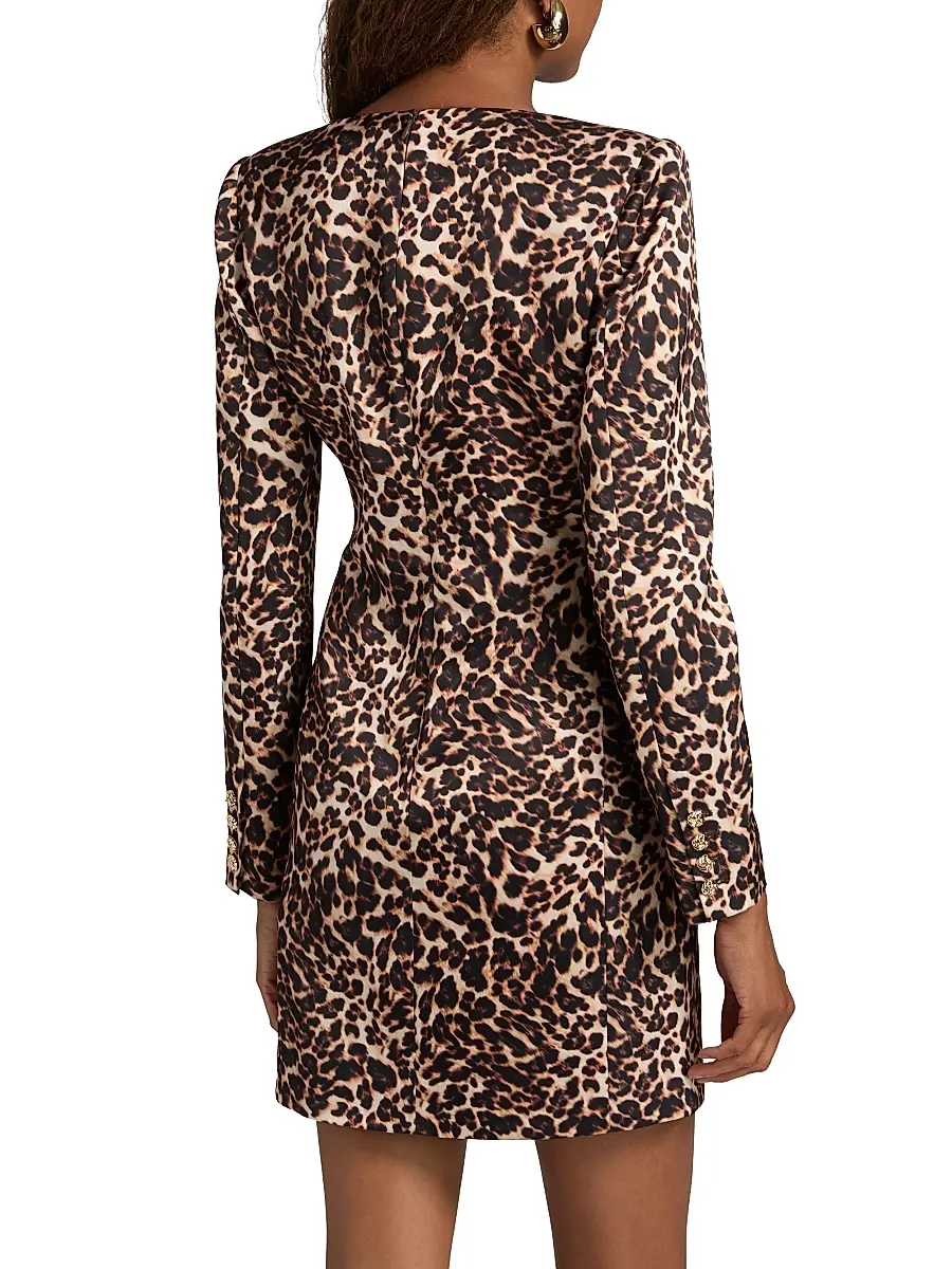 Generation Love Women's Odelia Leopard-Print Satin Minidress | Thumbnail 5
