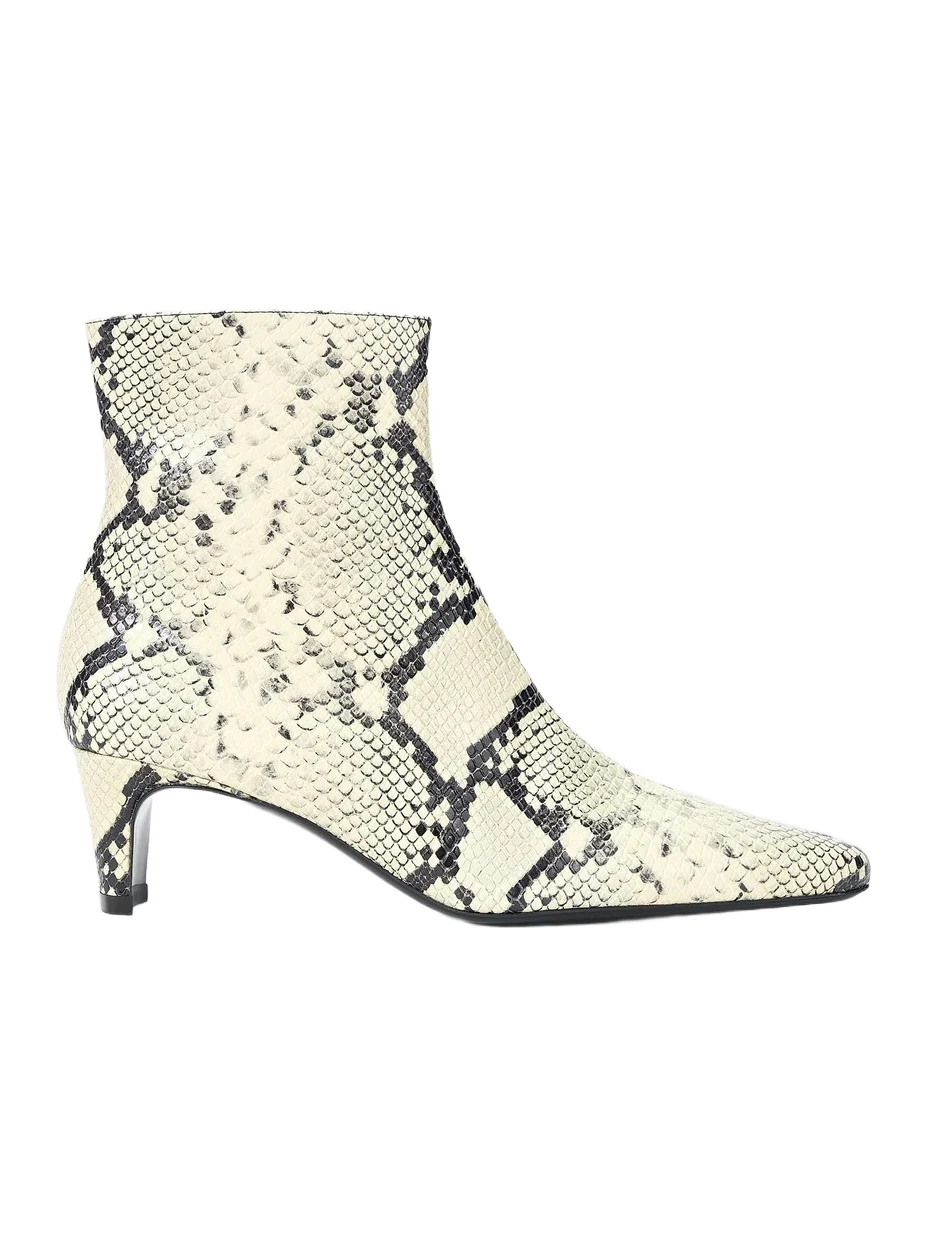 Staud Women's Wally 55MM Snake-Embossed Leather Ankle Boots