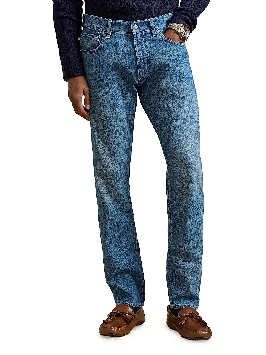 Ralph Lauren Purple Label Men's Italian Denim 5-Pocket Slim-Fit Jeans - Medium Indigo | Thumbnail 3 Ralph Lauren Purple Label Men's Italian Denim 5-Pocket Slim-Fit Jeans - Medium Indigo | Thumbnail 3
