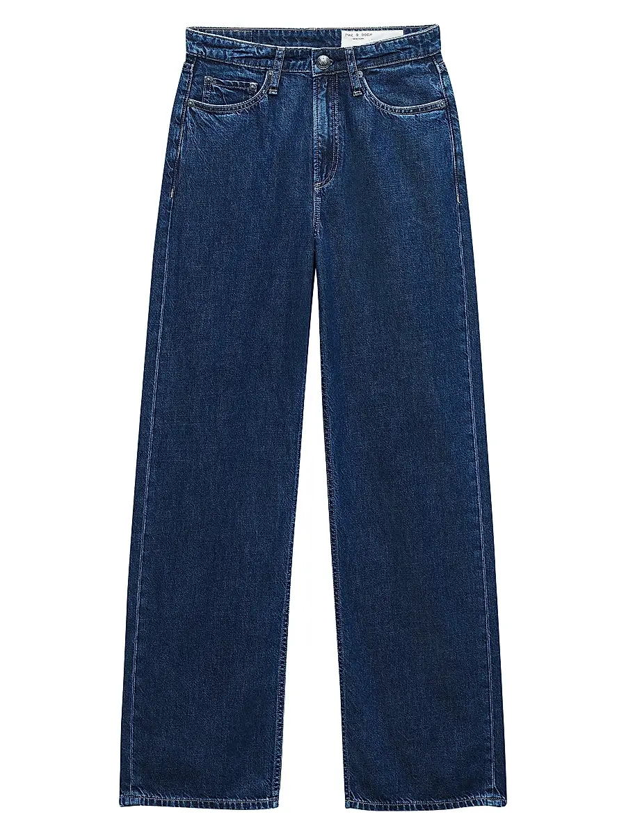 rag & bone Women's Logan Mr Wide Leg Mid-Rise Jeans