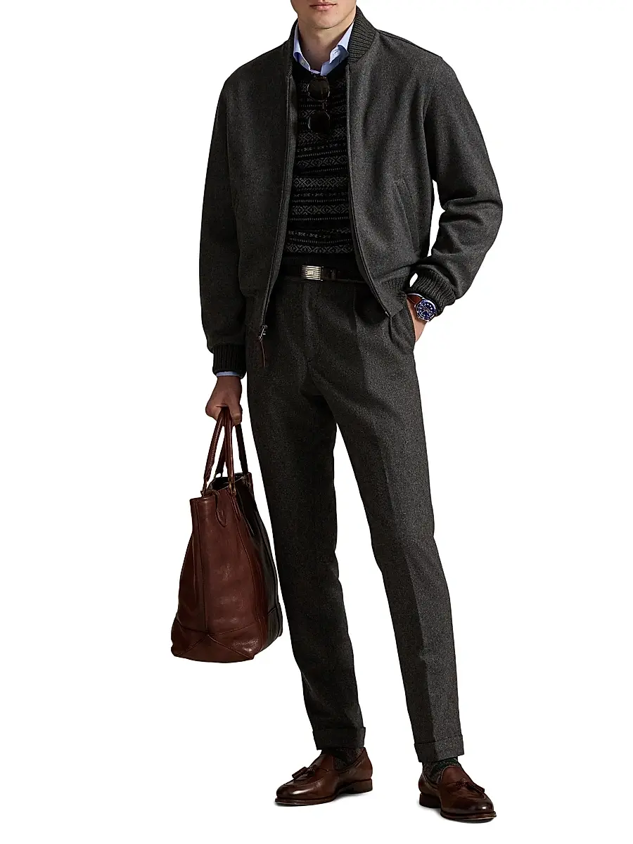 Polo Ralph Lauren Men's Wool-Blend Zip-Up Bomber Jacket | Thumbnail 2