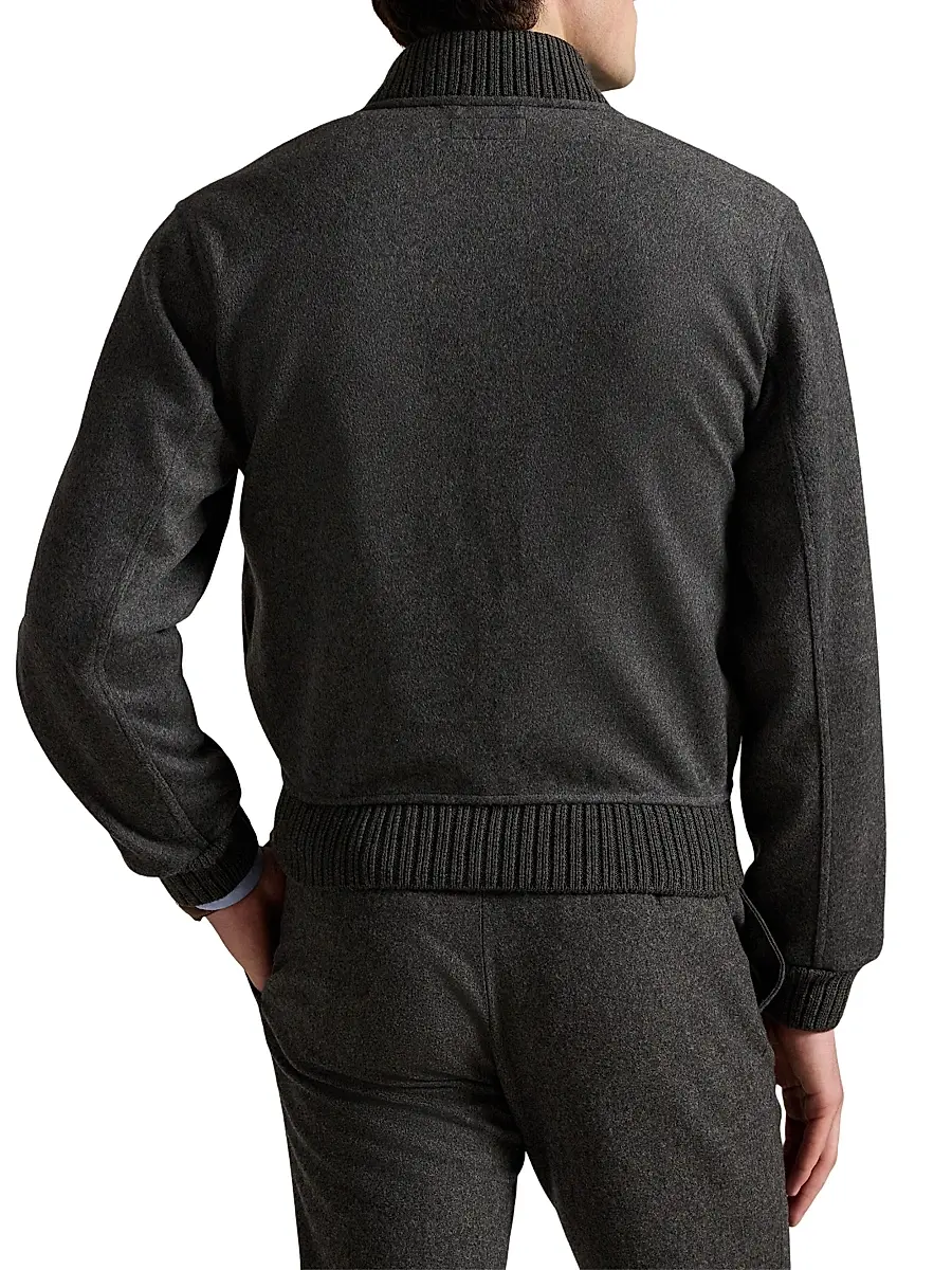 Polo Ralph Lauren Men's Wool-Blend Zip-Up Bomber Jacket | Thumbnail 4