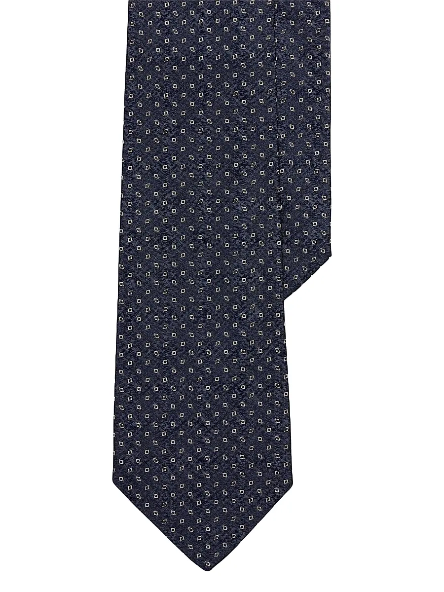 Ralph Lauren Purple Label Men's Macclesfield Silk Tie - Navy | Image 1 Ralph Lauren Purple Label Men's Macclesfield Silk Tie - Navy | Image 1