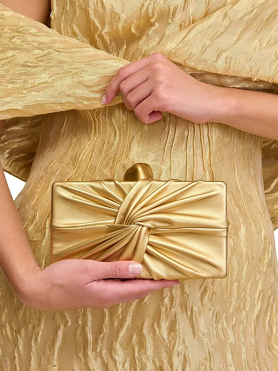 Cult Gaia Women's Lisse Knotted Leather Clutch | Thumbnail 3 Cult Gaia Women's Lisse Knotted Leather Clutch | Thumbnail 3