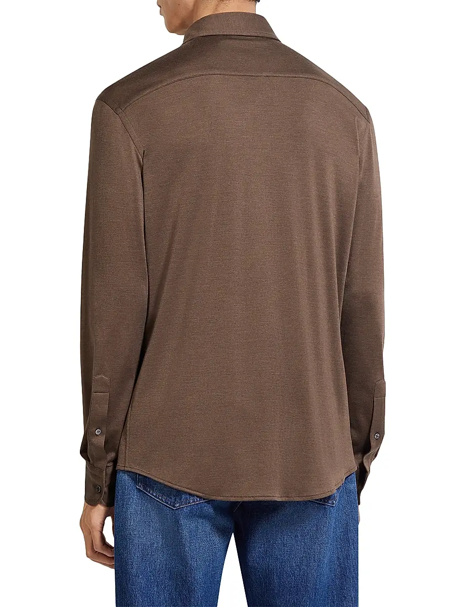Zegna Men's Cashmere and Silk Shirt | Thumbnail 3 Zegna Men's Cashmere and Silk Shirt | Thumbnail 3