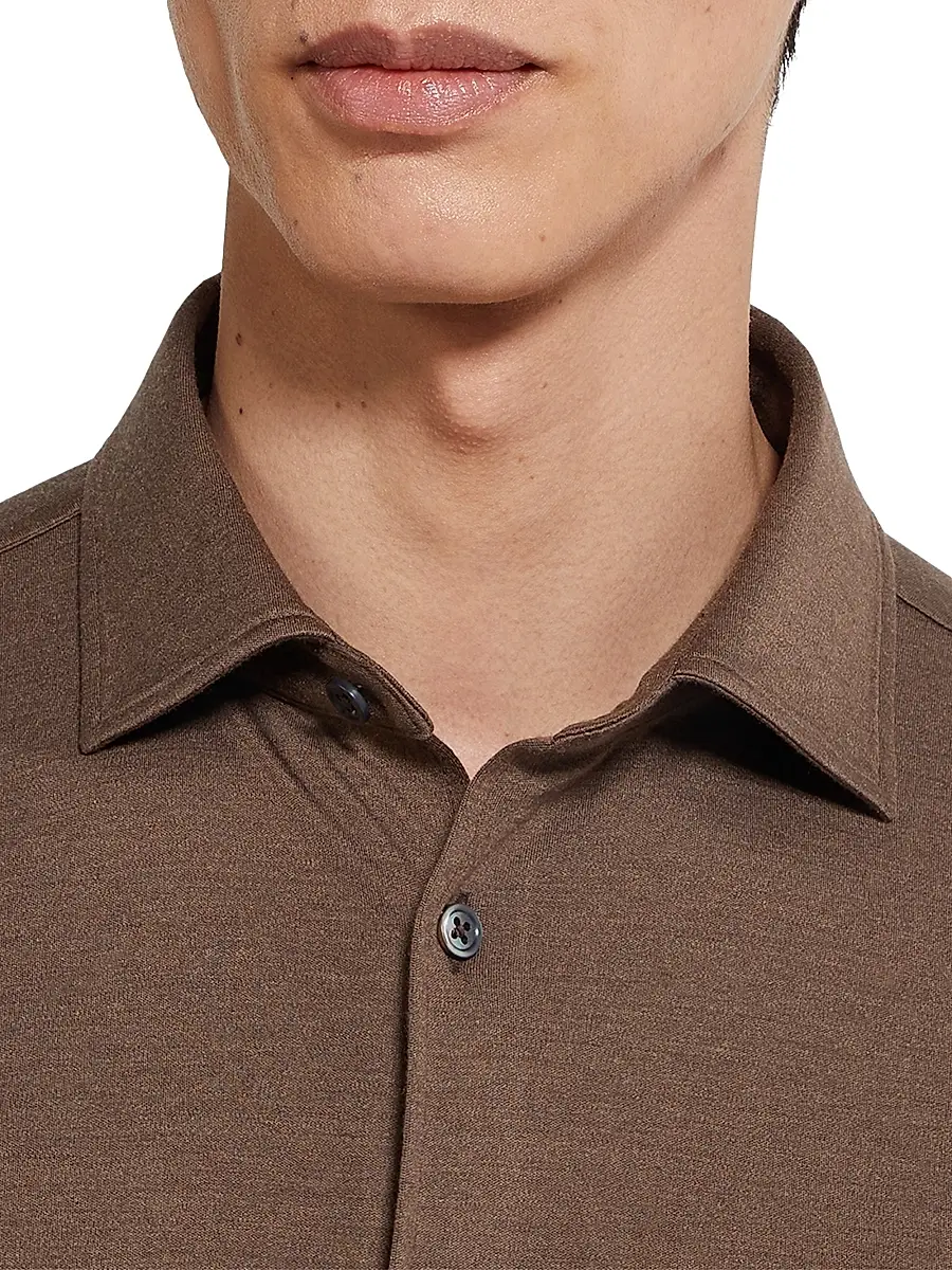 Zegna Men's Cashmere and Silk Shirt | Thumbnail 4 Zegna Men's Cashmere and Silk Shirt | Thumbnail 4