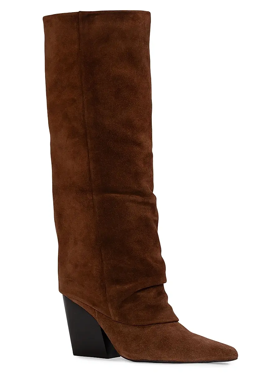 Black Suede Studio Women's Nev 100MM Suede Western Boots | Thumbnail 2 Black Suede Studio Women's Nev 100MM Suede Western Boots | Thumbnail 2