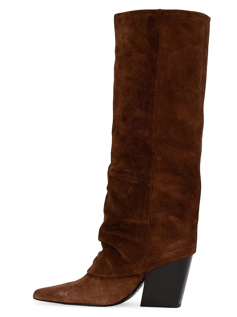 Black Suede Studio Women's Nev 100MM Suede Western Boots | Thumbnail 4 Black Suede Studio Women's Nev 100MM Suede Western Boots | Thumbnail 4