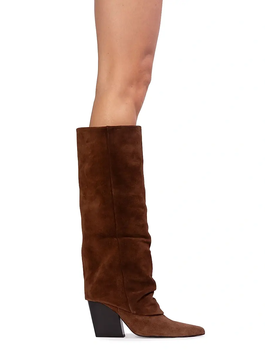Black Suede Studio Women's Nev 100MM Suede Western Boots | Thumbnail 6 Black Suede Studio Women's Nev 100MM Suede Western Boots | Thumbnail 6