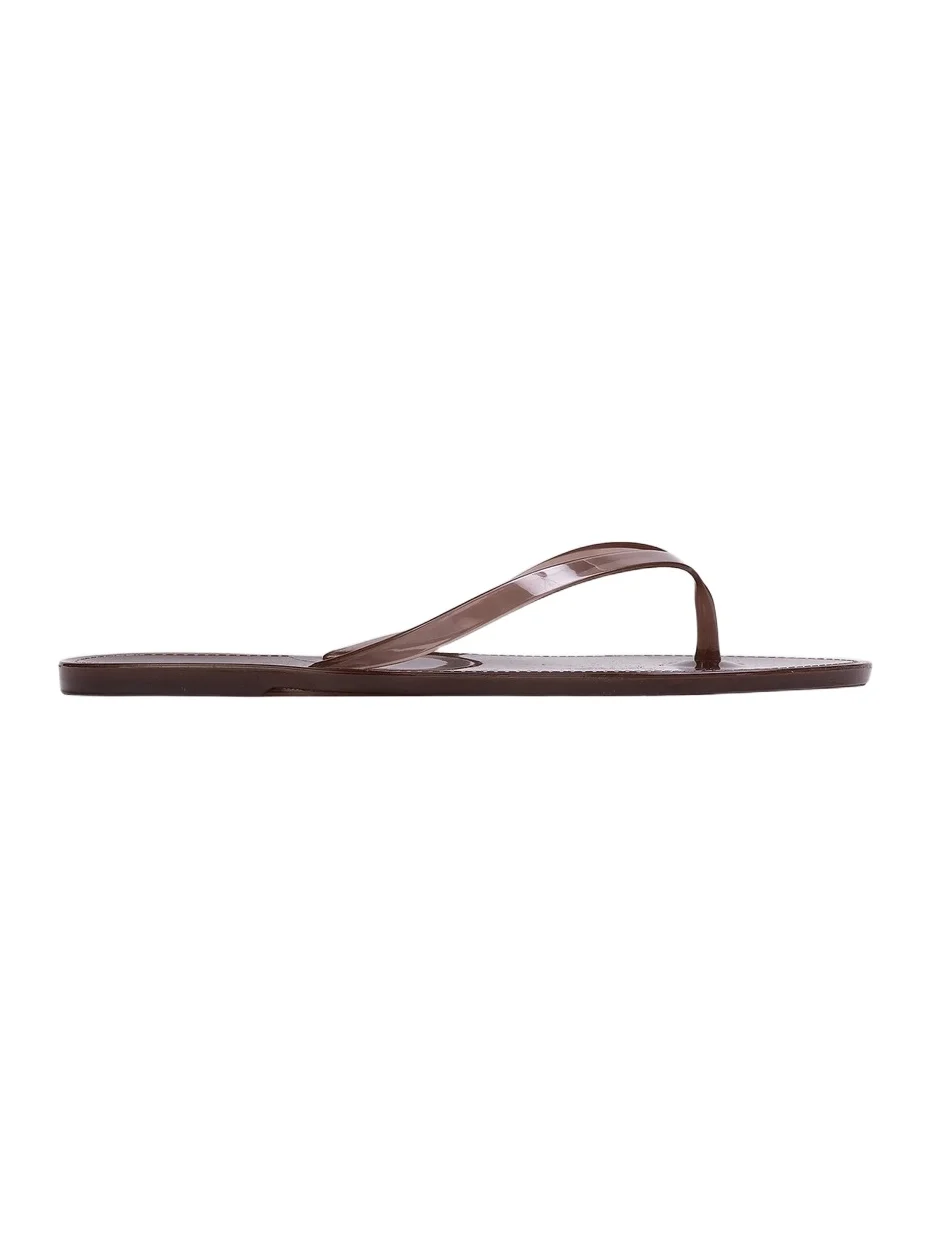 Black Suede Studio Women's Crystal PVC Flip Flops