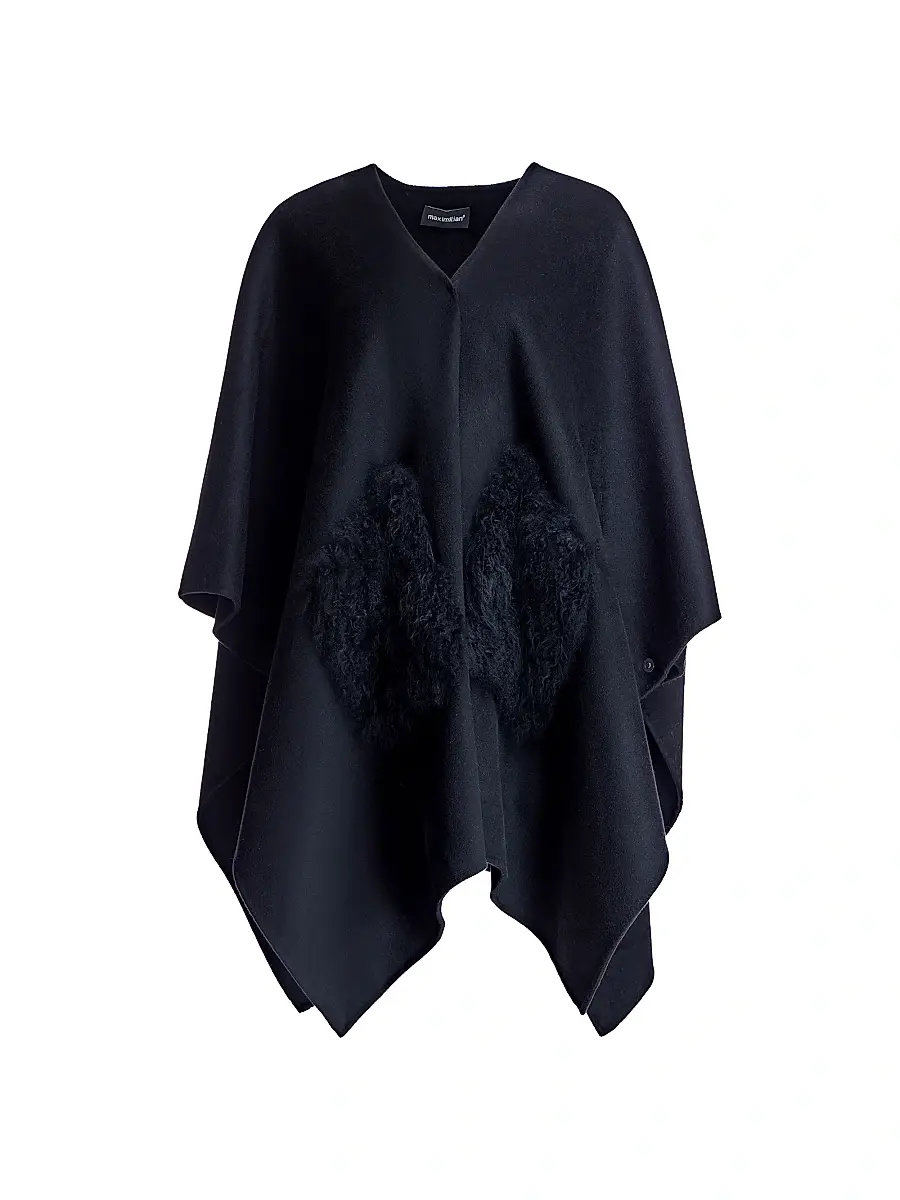 Maximilian Women's Cashmere Cape - Black | Image 1 Maximilian Women's Cashmere Cape - Black | Image 1
