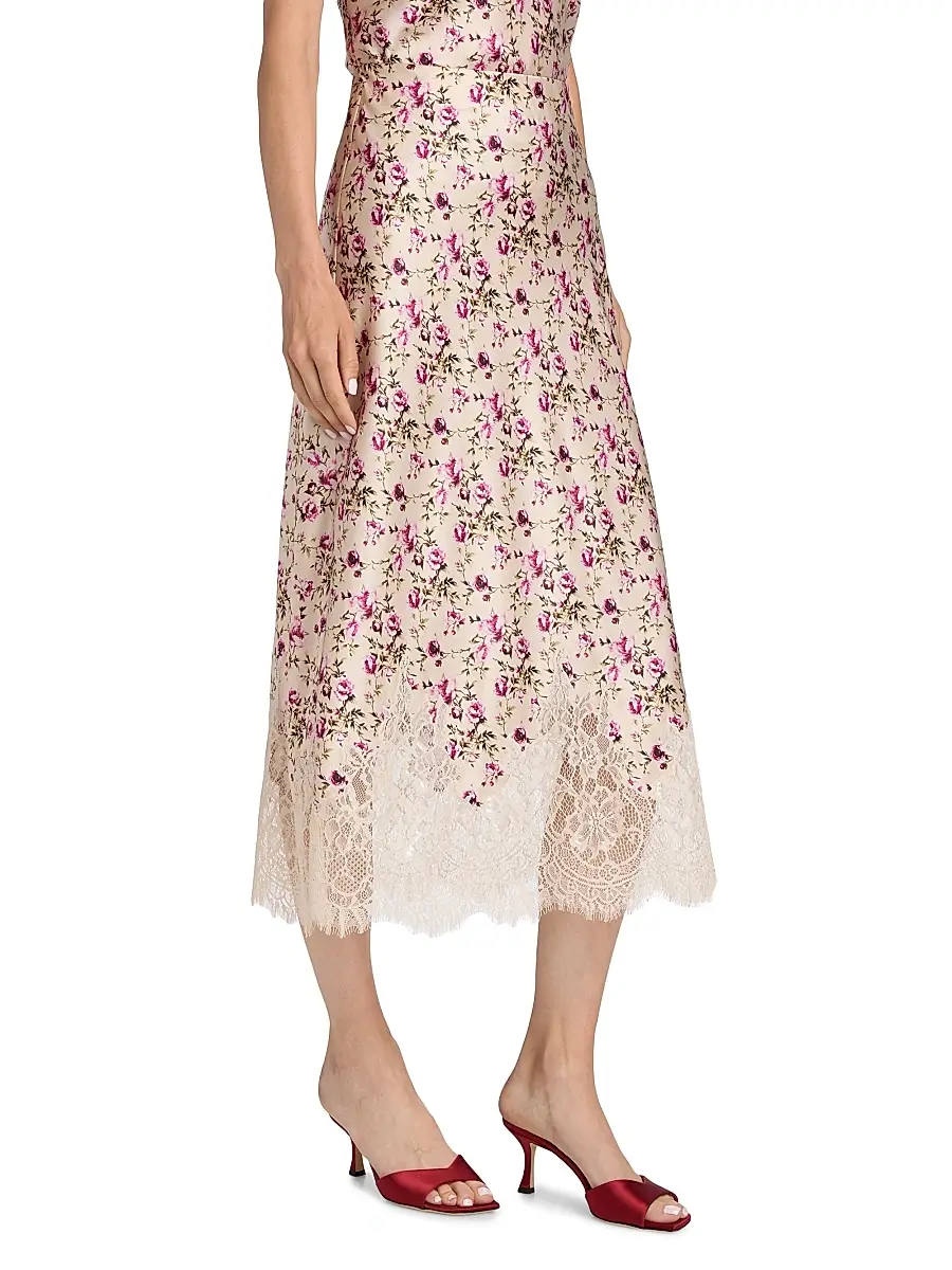 Cami NYC Women's Vivienne Lace-Trimmed Floral Stretch-Silk Maxi Skirt - Camellia Ditsy | Thumbnail 4 Cami NYC Women's Vivienne Lace-Trimmed Floral Stretch-Silk Maxi Skirt - Camellia Ditsy | Thumbnail 4