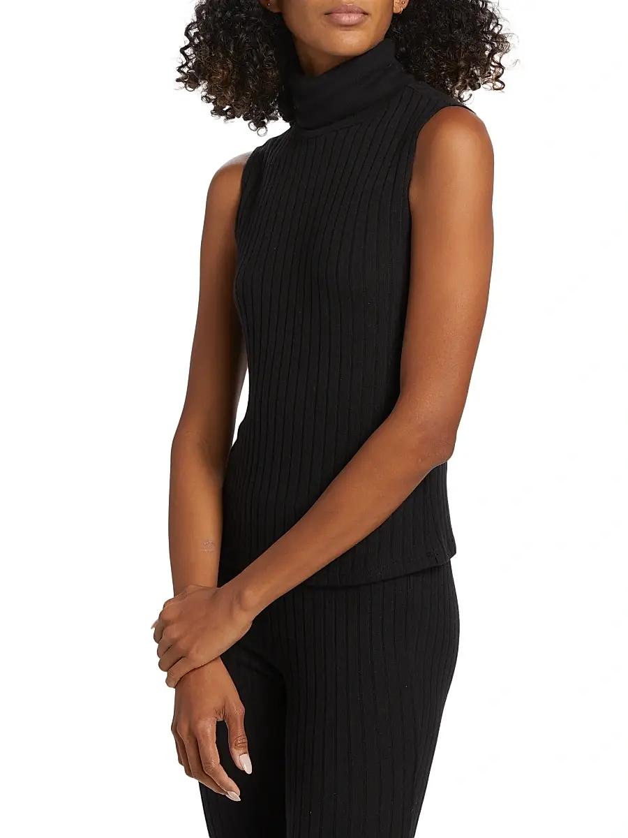 L'Agence Women's Ceci Sleeveless Turtleneck Knit Top | Thumbnail 4 L'Agence Women's Ceci Sleeveless Turtleneck Knit Top | Thumbnail 4