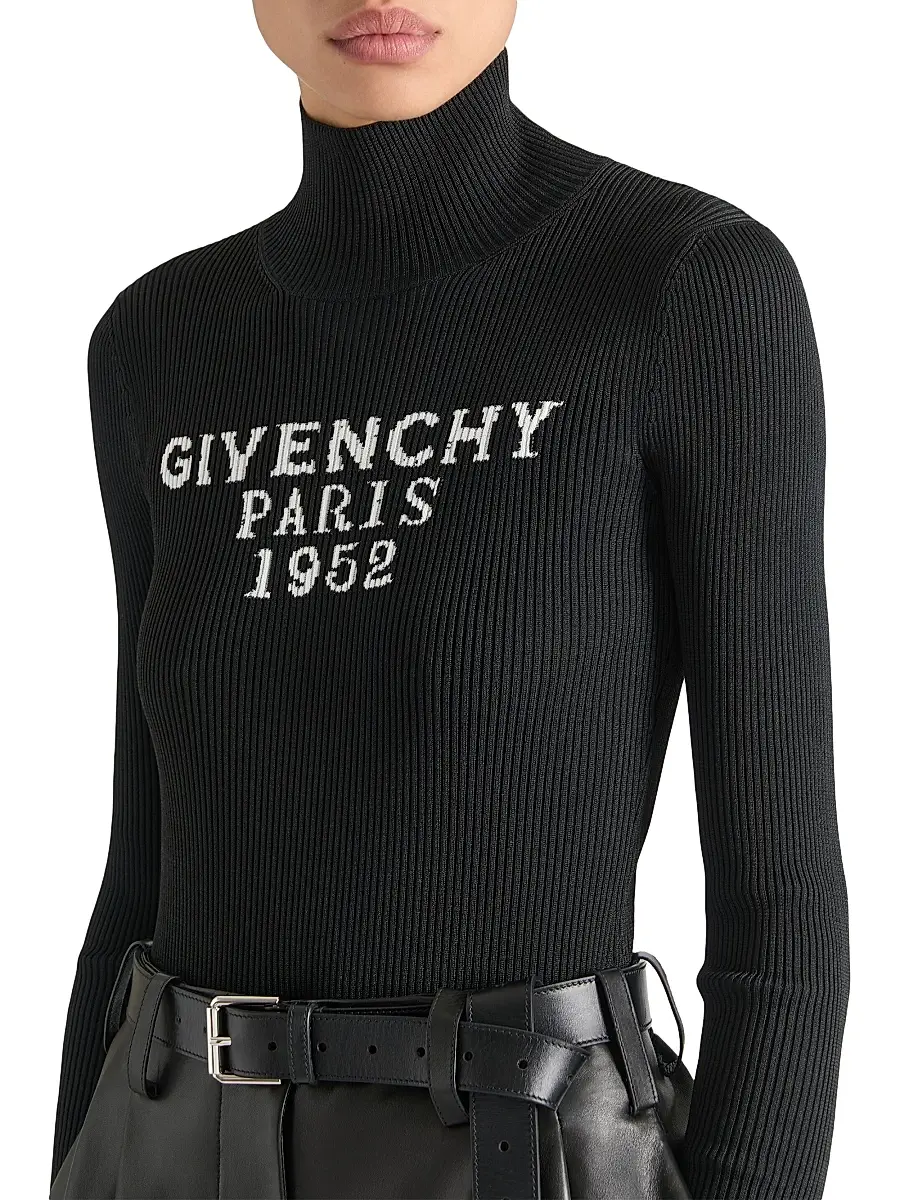Givenchy Women's Knitted Bodysuit with Paris 1952 - Black | Thumbnail 4 Givenchy Women's Knitted Bodysuit with Paris 1952 - Black | Thumbnail 4