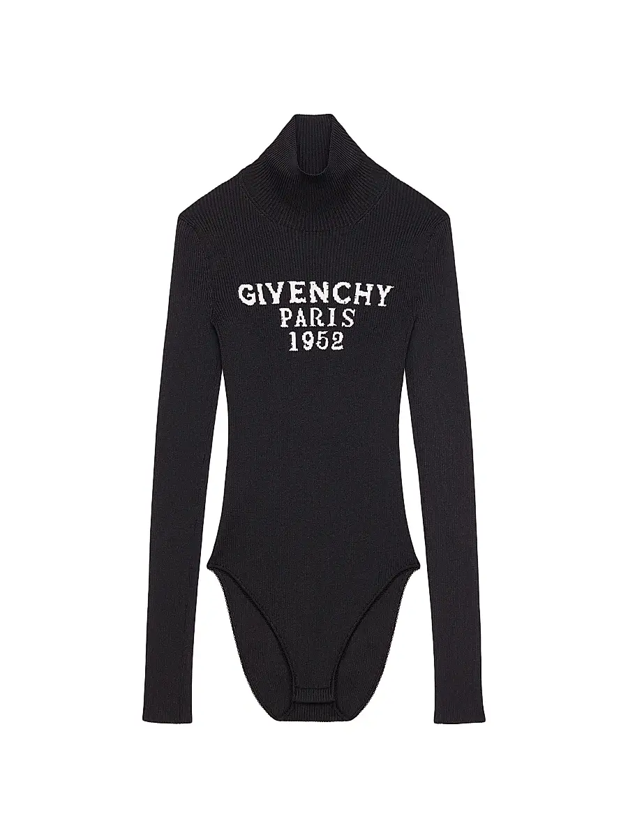 Women's Knitted Bodysuit with Paris 1952 - Black Women's Knitted Bodysuit with Paris 1952 - Black