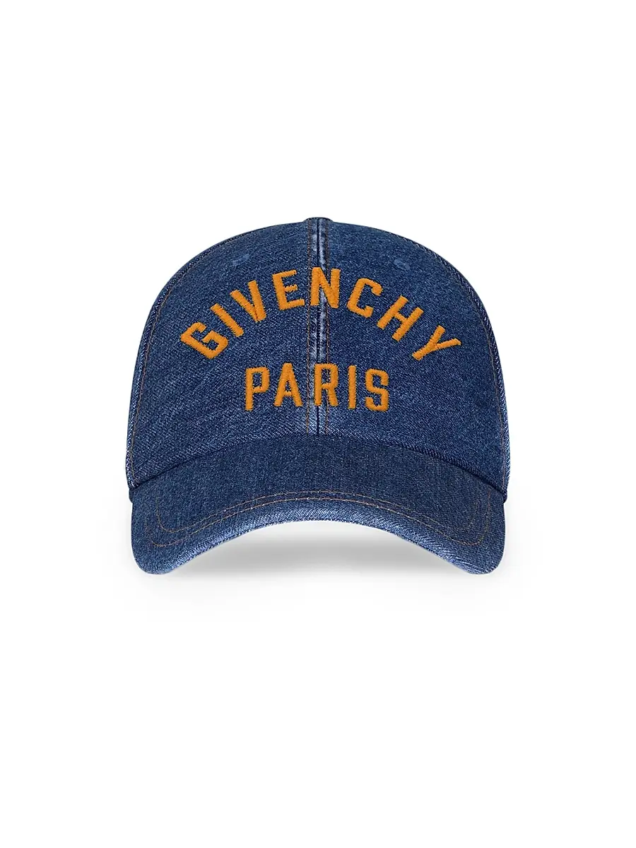 Givenchy Men's Embroidered Cap in Denim - Indigo Blue | Image 1 Givenchy Men's Embroidered Cap in Denim - Indigo Blue | Image 1