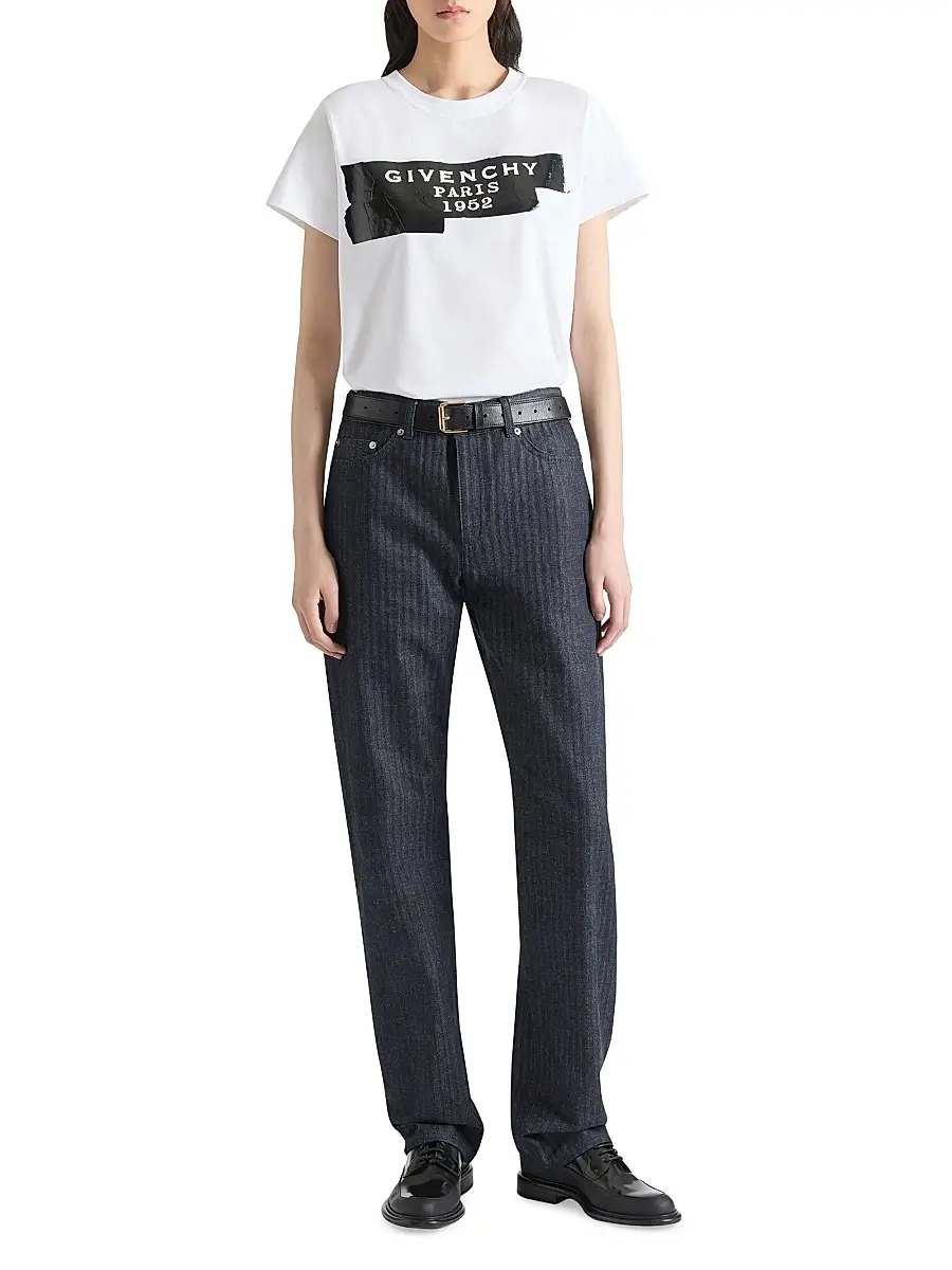 Givenchy Women's Boyfriend Jeans in Herringbone Denim - Dark Navy | Thumbnail 2 Givenchy Women's Boyfriend Jeans in Herringbone Denim - Dark Navy | Thumbnail 2