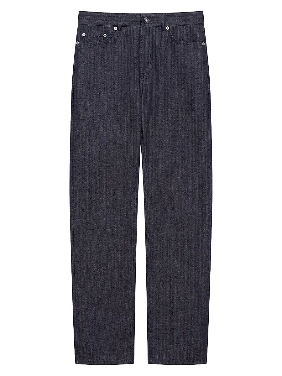 Givenchy Women's Boyfriend Jeans in Herringbone Denim - Dark Navy | Image 1 Givenchy Women's Boyfriend Jeans in Herringbone Denim - Dark Navy | Image 1
