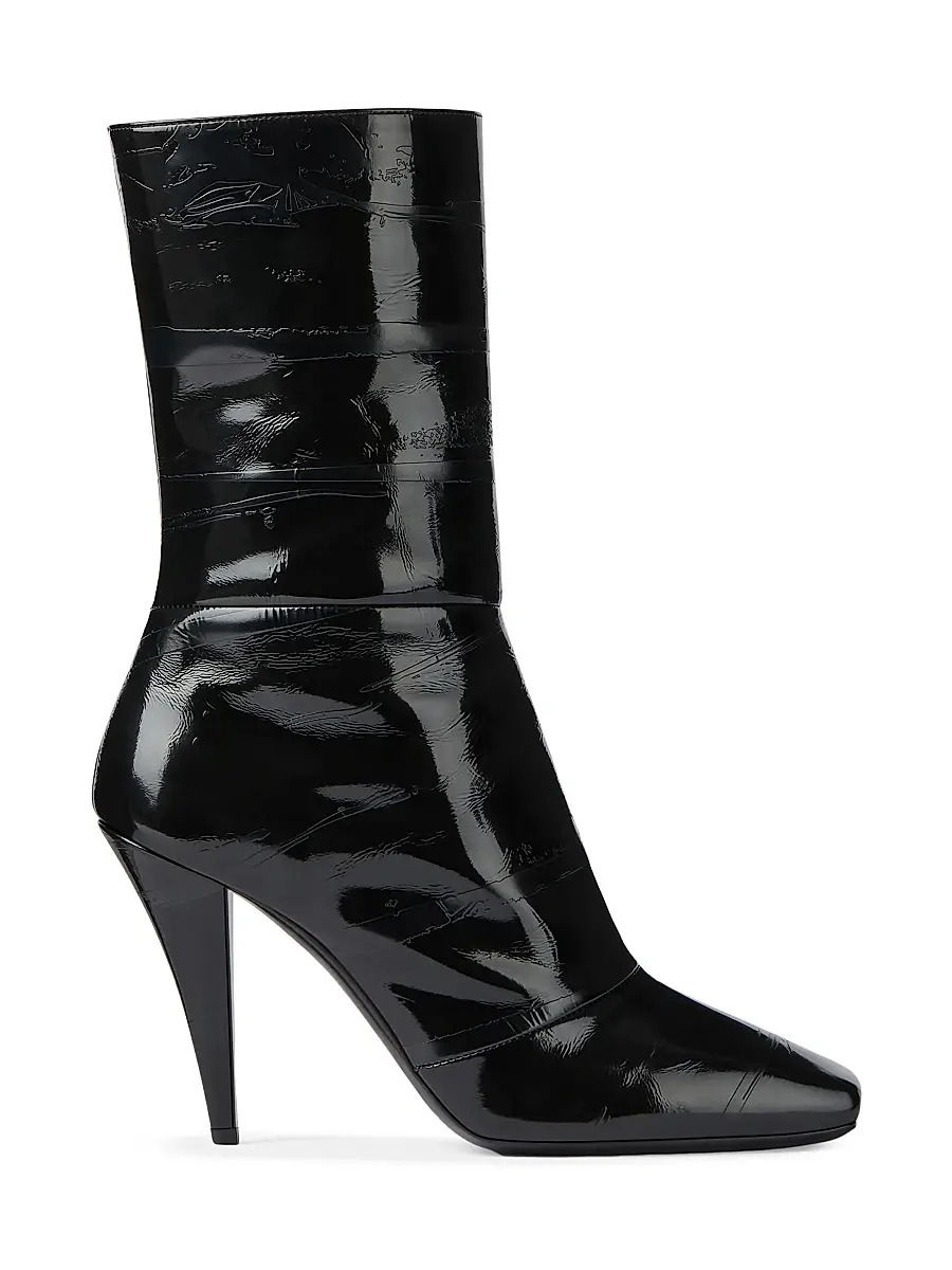 Givenchy Women's Sliced Square Ankle Boots in Shiny Leather - Black | Image 1 Givenchy Women's Sliced Square Ankle Boots in Shiny Leather - Black | Image 1