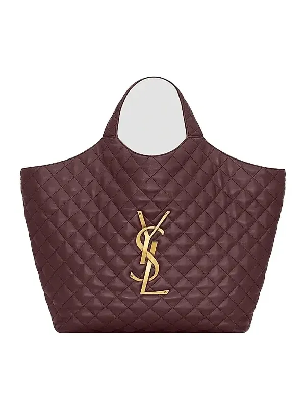 Women's Icare Maxi Shopping Bag In Quilted Lambskin - Rouge Cabernet Women's Icare Maxi Shopping Bag In Quilted Lambskin - Rouge Cabernet
