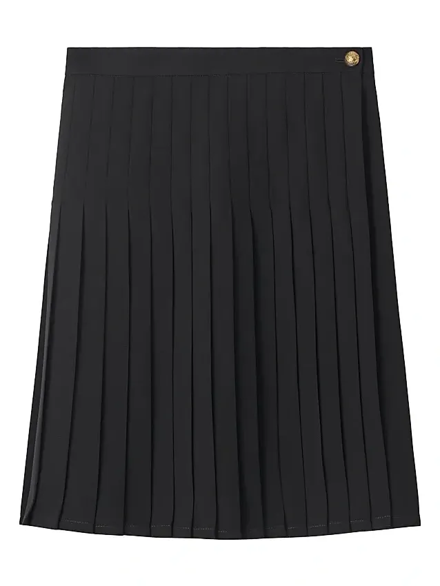 Women's Eleonora Pleated Wool-Blend Twill Miniskirt