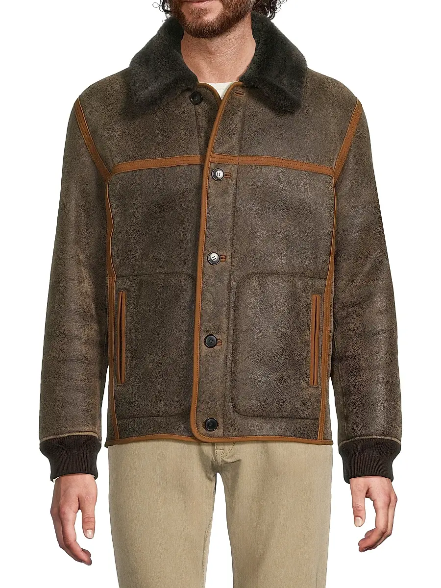 Paul Smith Men's Casual Fit Shearling Jacket | Thumbnail 3