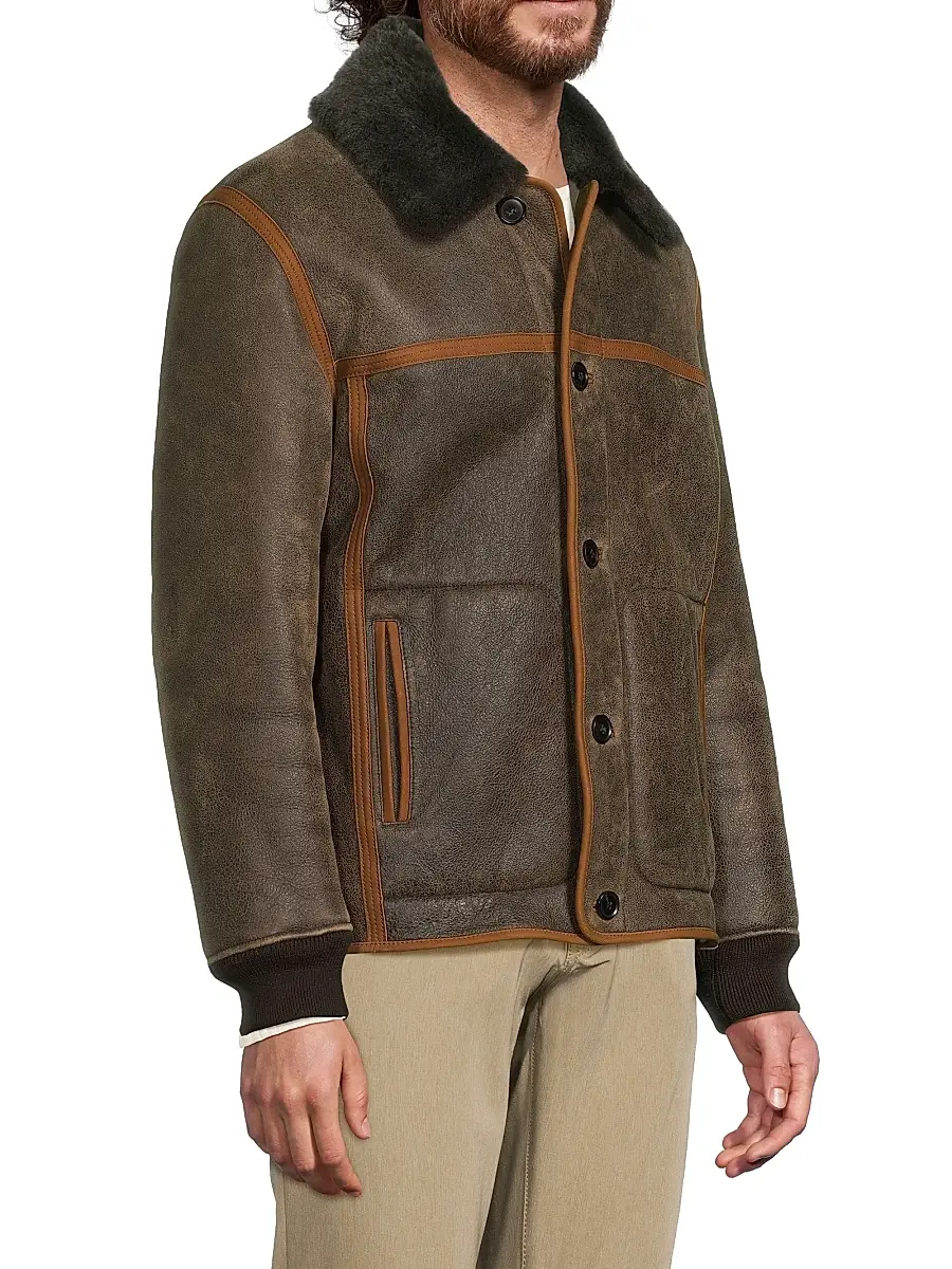 Paul Smith Men's Casual Fit Shearling Jacket | Thumbnail 4