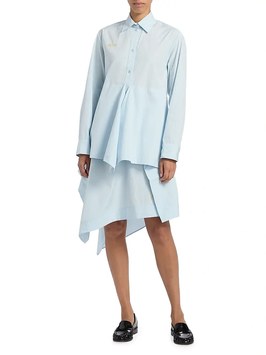 JW Anderson Women's Draped Cotton Peplum Shirt | Thumbnail 2 JW Anderson Women's Draped Cotton Peplum Shirt | Thumbnail 2