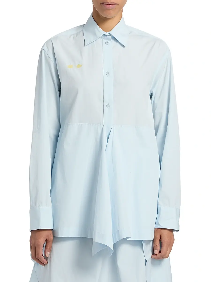 JW Anderson Women's Draped Cotton Peplum Shirt | Thumbnail 3 JW Anderson Women's Draped Cotton Peplum Shirt | Thumbnail 3