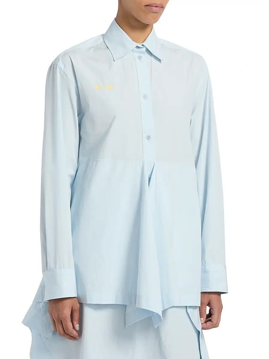 JW Anderson Women's Draped Cotton Peplum Shirt | Thumbnail 4 JW Anderson Women's Draped Cotton Peplum Shirt | Thumbnail 4