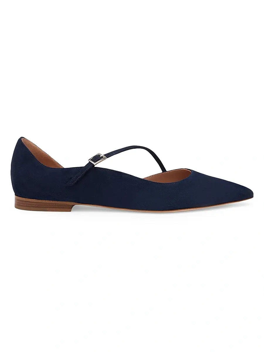 Malone Souliers Women's Bettina Suede Flat Pumps - Midnight | Image 1 Malone Souliers Women's Bettina Suede Flat Pumps - Midnight | Image 1