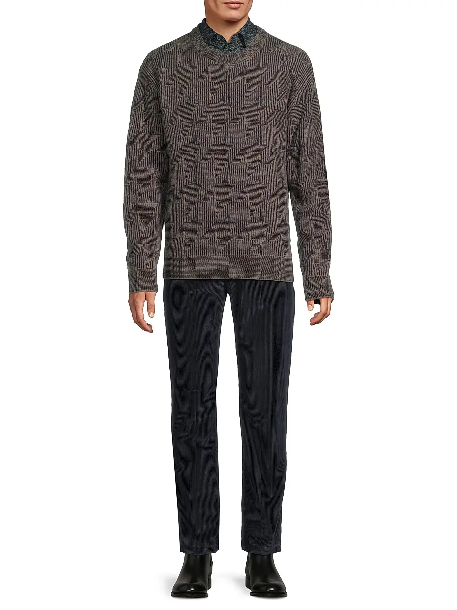 Paul Smith Men's Tribute to Photography Houndstooth Merino Wool Sweater | Thumbnail 2 Paul Smith Men's Tribute to Photography Houndstooth Merino Wool Sweater | Thumbnail 2