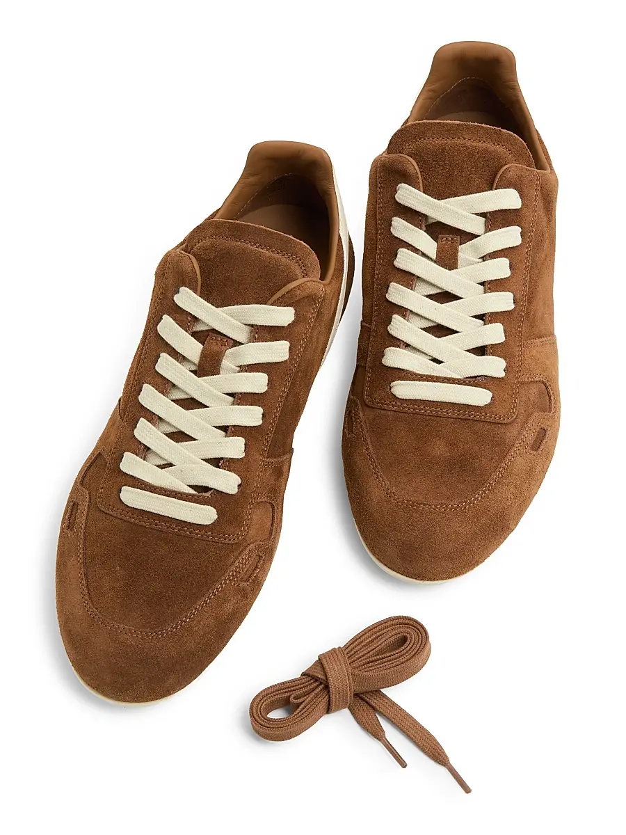 Rick Owens Women's Minimal Suede Low-Top Sneakers - Chestnut Milk | Thumbnail 4 Rick Owens Women's Minimal Suede Low-Top Sneakers - Chestnut Milk | Thumbnail 4