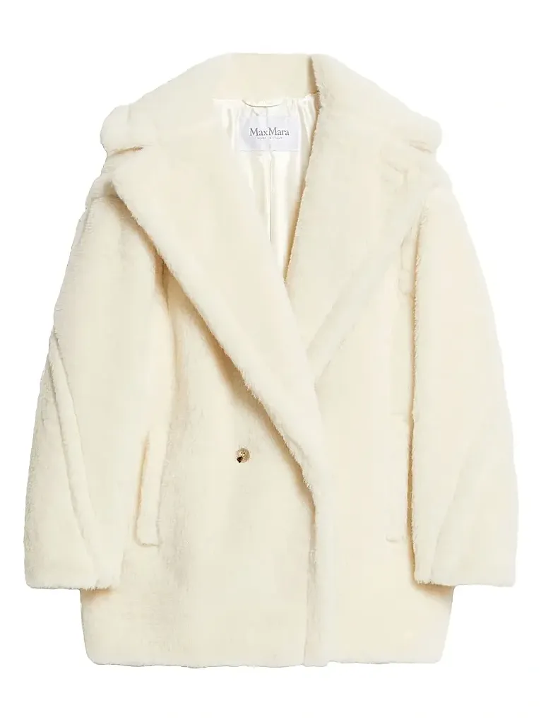 Women's Olga Teddy Icon Alpaca and Wool Coat - White