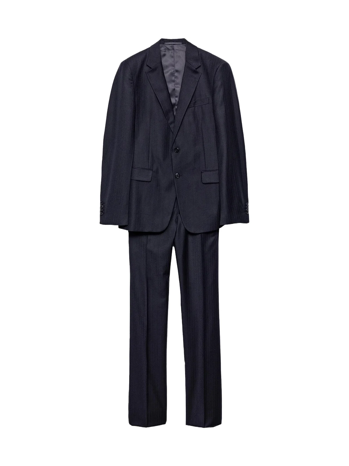 Men's Single-Breasted Cashmere and Wool Suit - Blue