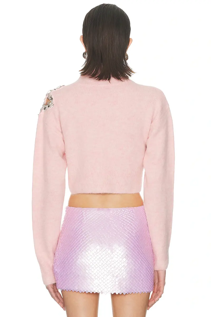 AREA Flower Cropped Turtleneck Sweater | Thumbnail 5 AREA Flower Cropped Turtleneck Sweater | Thumbnail 5
