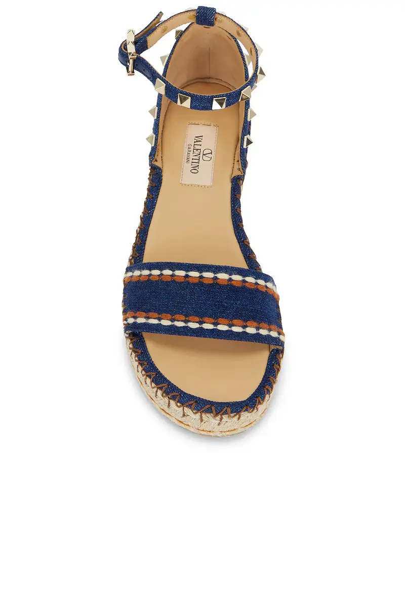 Valentino Garavani Rockstud Torchon Flatform Espadrilla Sandal | Thumbnail 4 Valentino Garavani Rockstud Torchon Flatform Espadrilla Sandal | Thumbnail 4