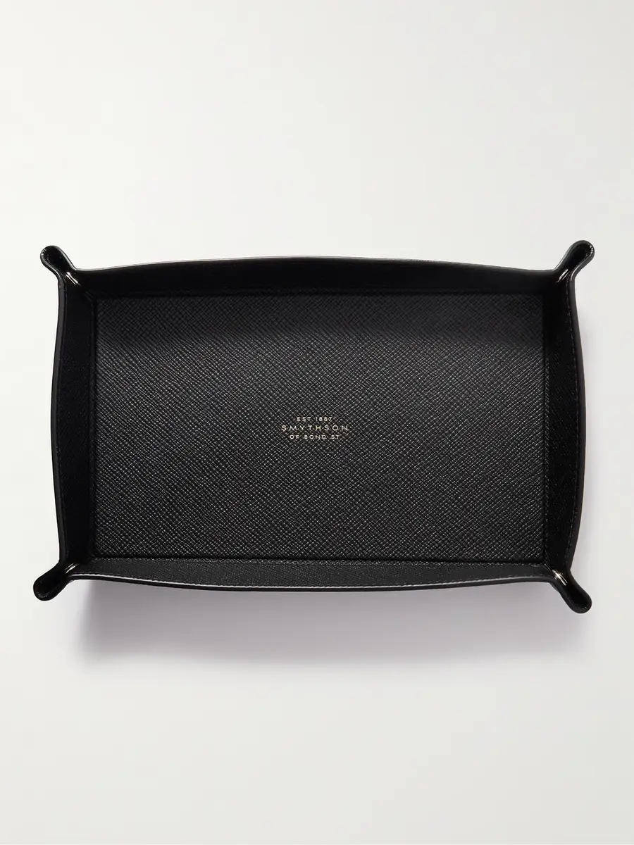 Smythson Small Panama Cross-Grain Leather Trinket Tray - Men | Thumbnail 2