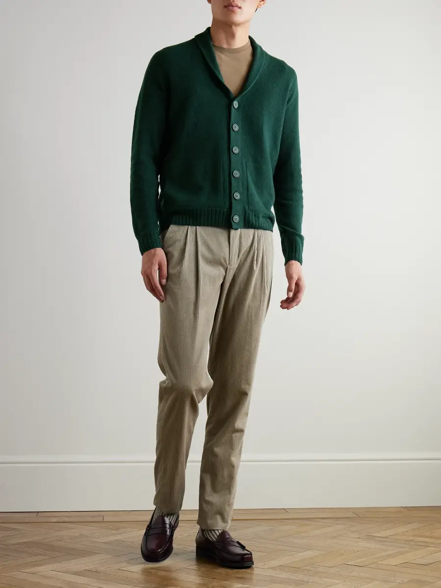 John Smedley Rockford Shawl-Collar Recycled-Cashmere and Merino Wool-Blend Cardigan - Men | Thumbnail 2
