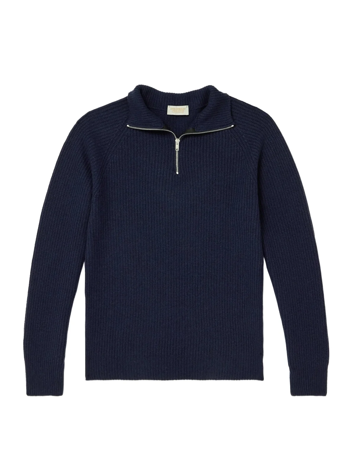 John Smedley Ryker Ribbed Recycled-Cashmere and Wool-Blend Half-Zip Sweater - Men