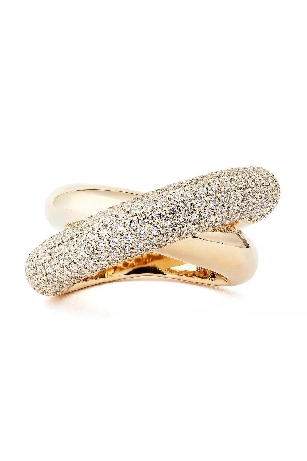 Big Half Pave Diamond Infinity Loop Ring Big Half Pave Diamond Infinity Loop Ring