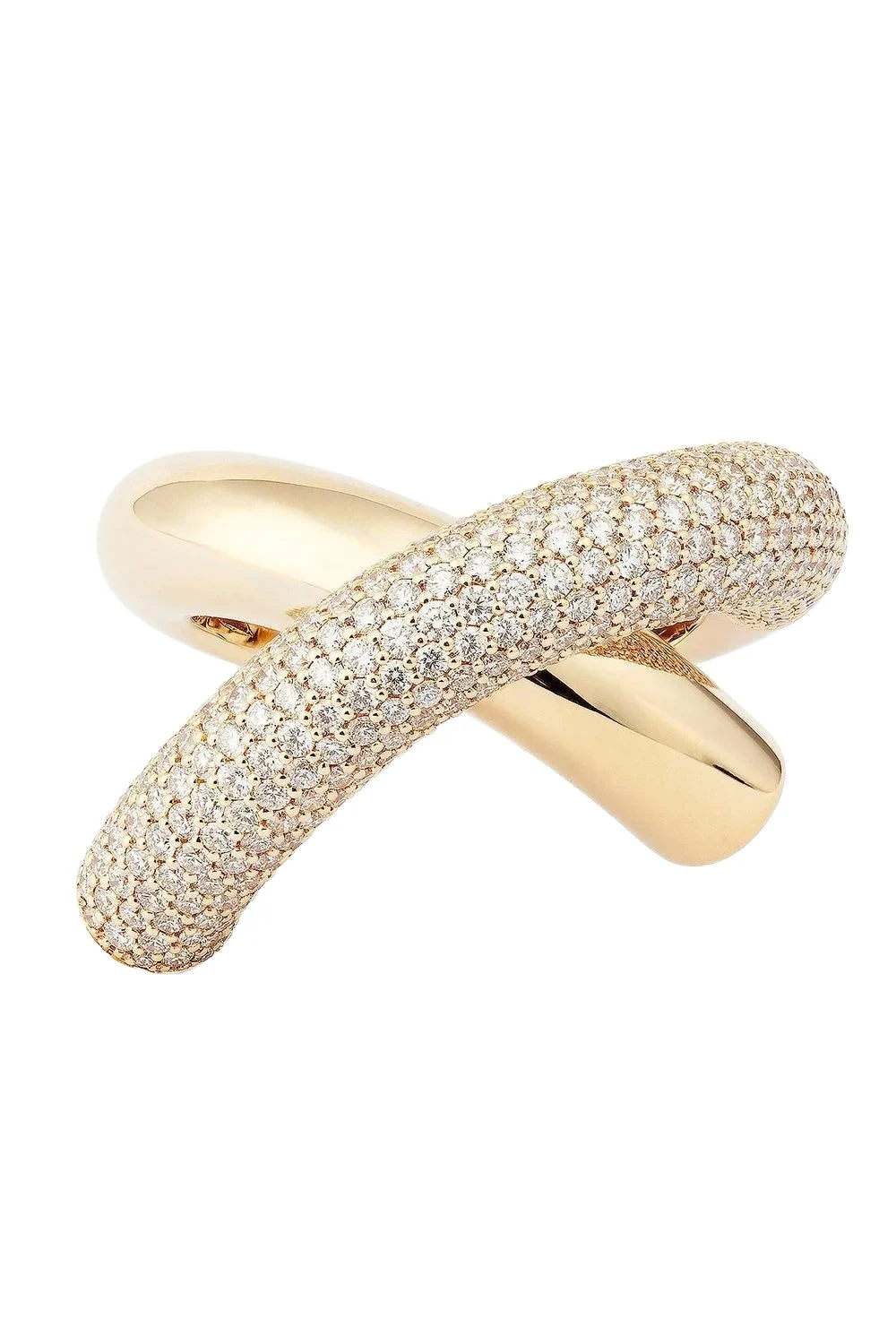 Engelbert 1920 Medium Half Pave Diamond Cross Loop Ring
