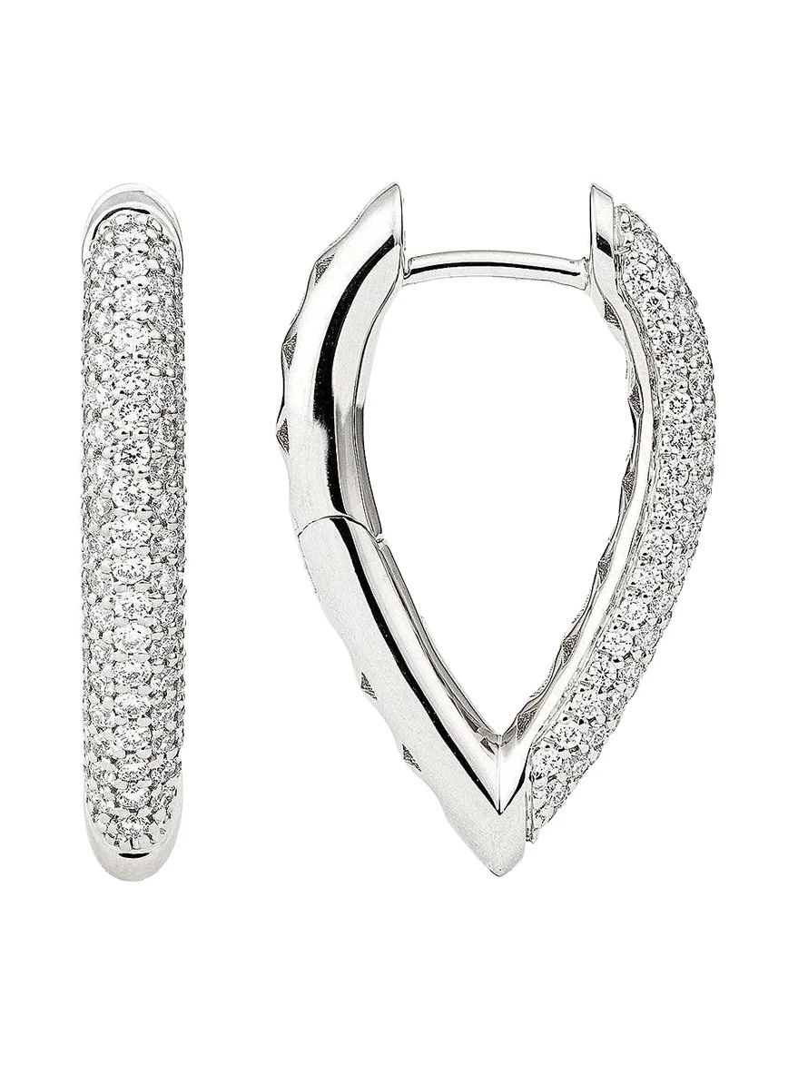 Engelbert 1920 Small Pave Diamond Teardrop Link Earrings